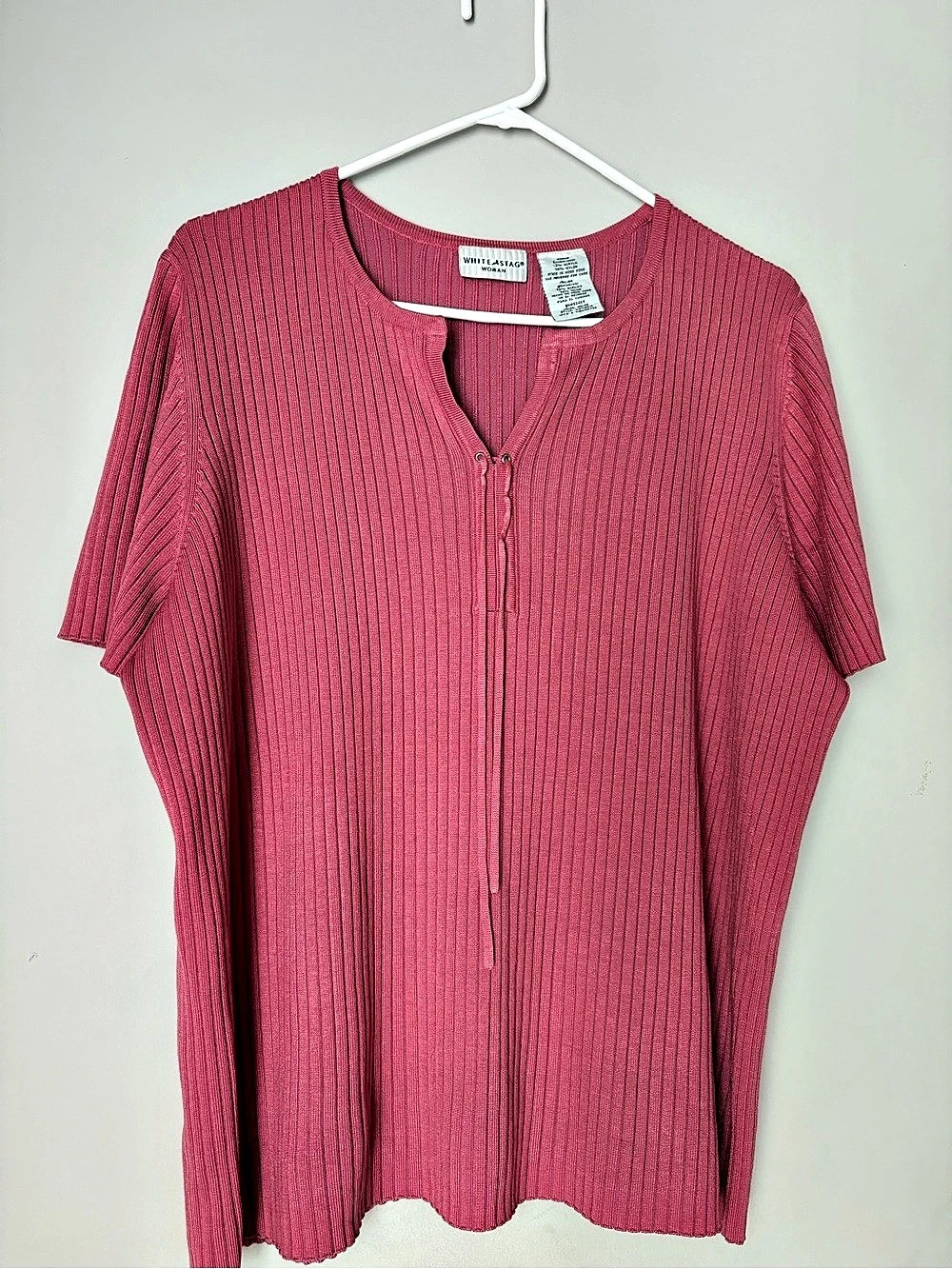 White Stag Ribbed Tunic Top in Pink Size Medium Casual  SKU#0131